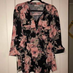 Plus Floral Blouse